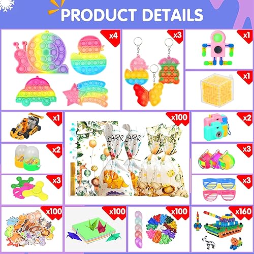 Miniatura 6 de 829 piezas de recuerdos de fiesta para niños, paquete de juguetes para ansiedad, bolsas de regalo, caja del tesoro, juguetes para recompensas de