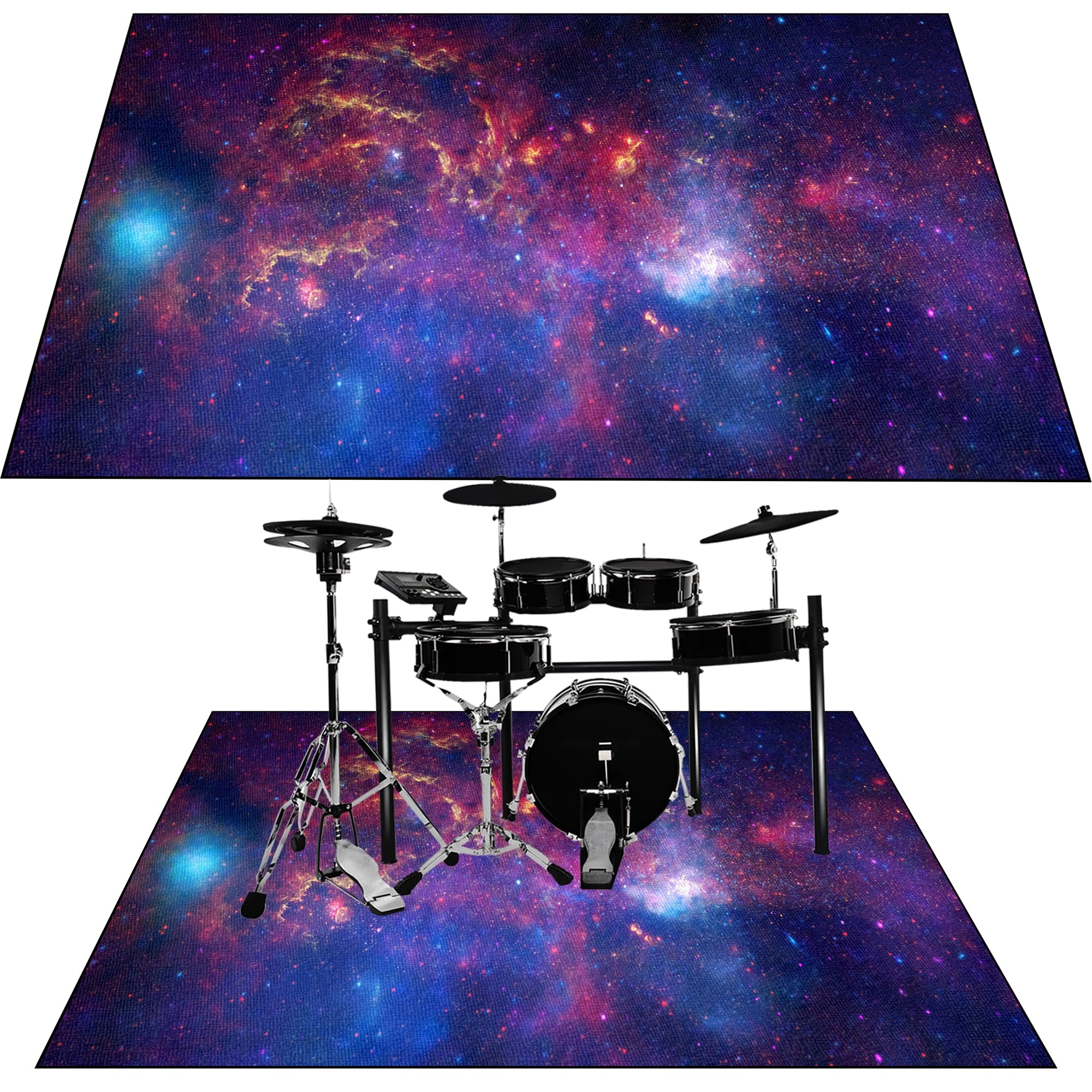 Tappeto per Batteria Tappeto a Tamburo Professionale Tappetino per Batteria Elettronica Strumenti Musicali Coperta Antiscivolo Tappetino Insonorizzato Tappeto Drum Accessori per Batteria 230 x 180 cm