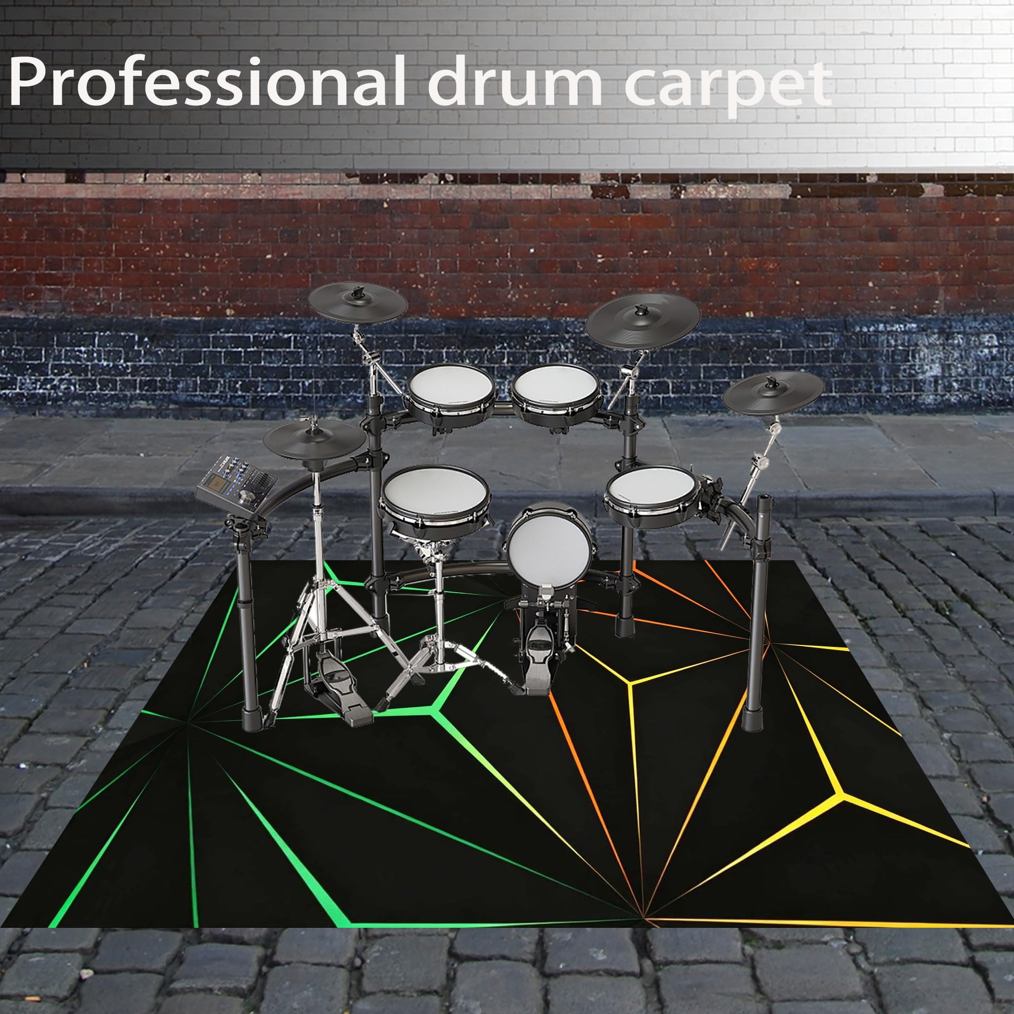 Tappeti Batteria Tappeto per Batteria e Percussioni 230 x 200 cm | Poliestere, Insonorizzato, Tappeti per Batterie Elettroniche Rullante Acustica Snare Drum Grancassa Strumenti