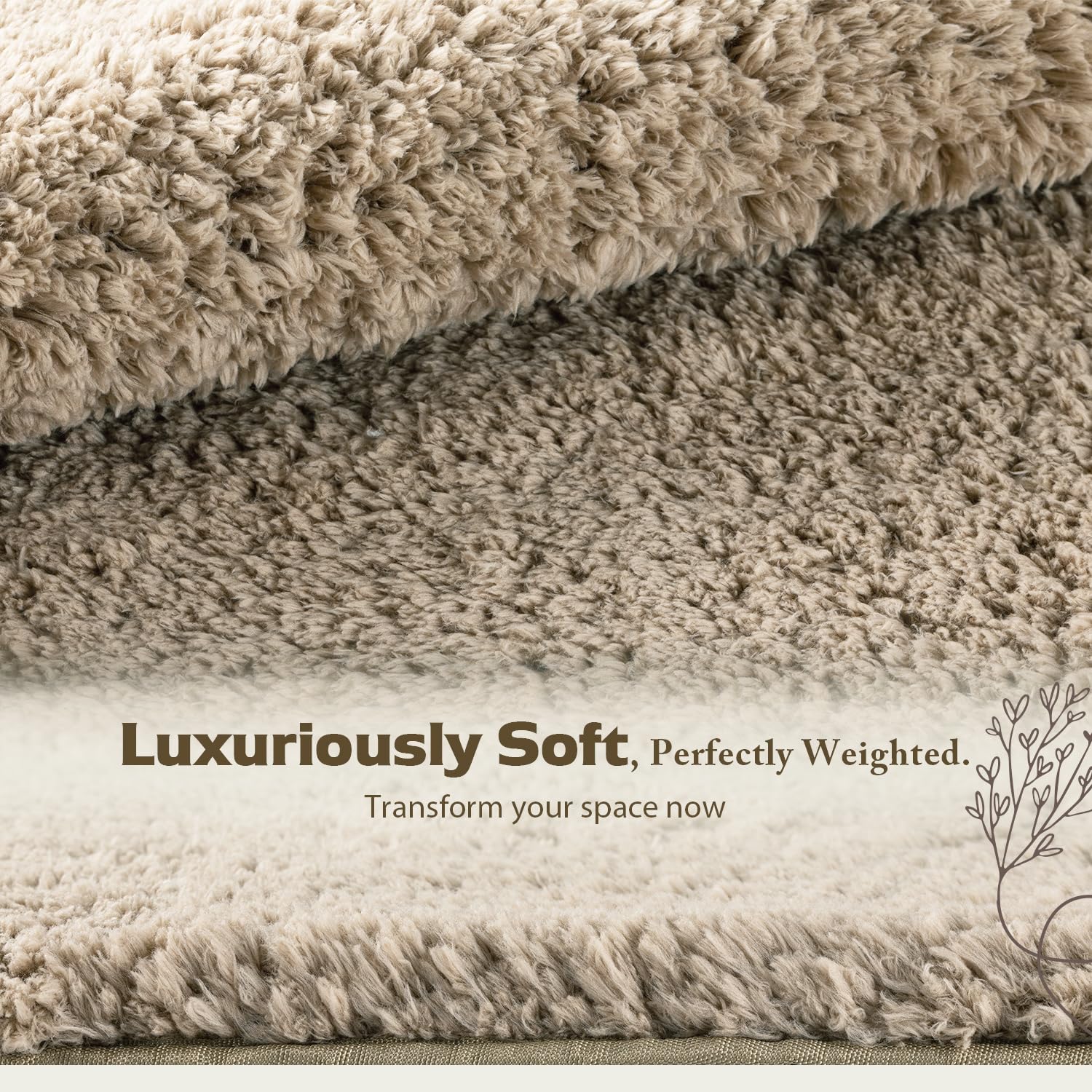 Latepis Runder Teppich Beige 120 cm Flauschig Schlafzimmer Wohnzimmer Fellteppich Kunstfell Teppich Hochflor Rund Badezimmer Kinderzimmer Waschbar rutschfest