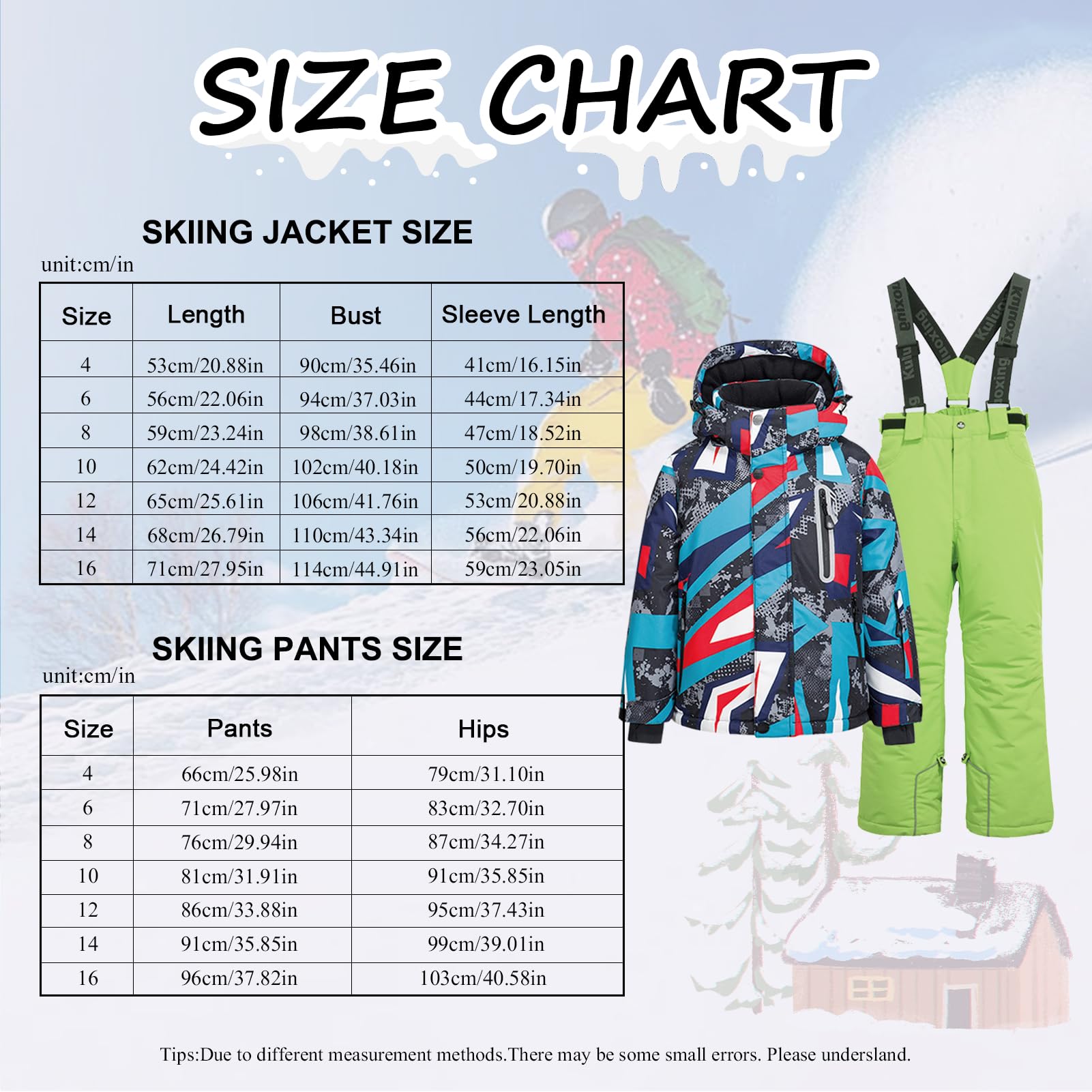 Conjunto de traje de esquí infantil de 2 piezas con capucha, impermeable, resistente al viento, traje de nieve para niños y niñas, chaqueta de esquí cálida y pantalones de esquí, geométricos