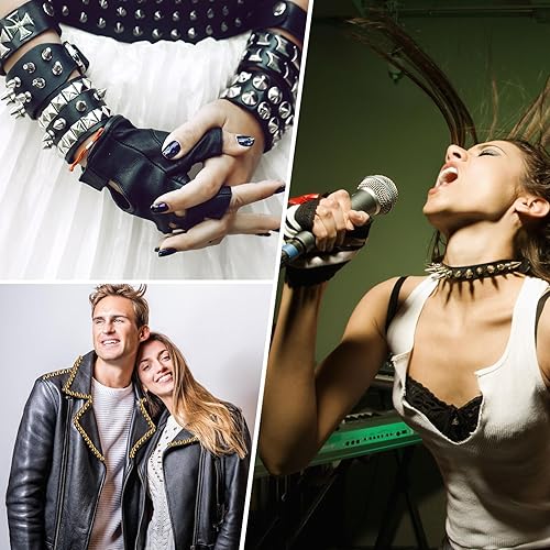 Miniatura 6 de uxcell 100 tachuelas acrílicas con forma de cono de espiga, 0.316 x 0.315 pulgadas, parte trasera plana, pegamento para coser en cuentas punk, para