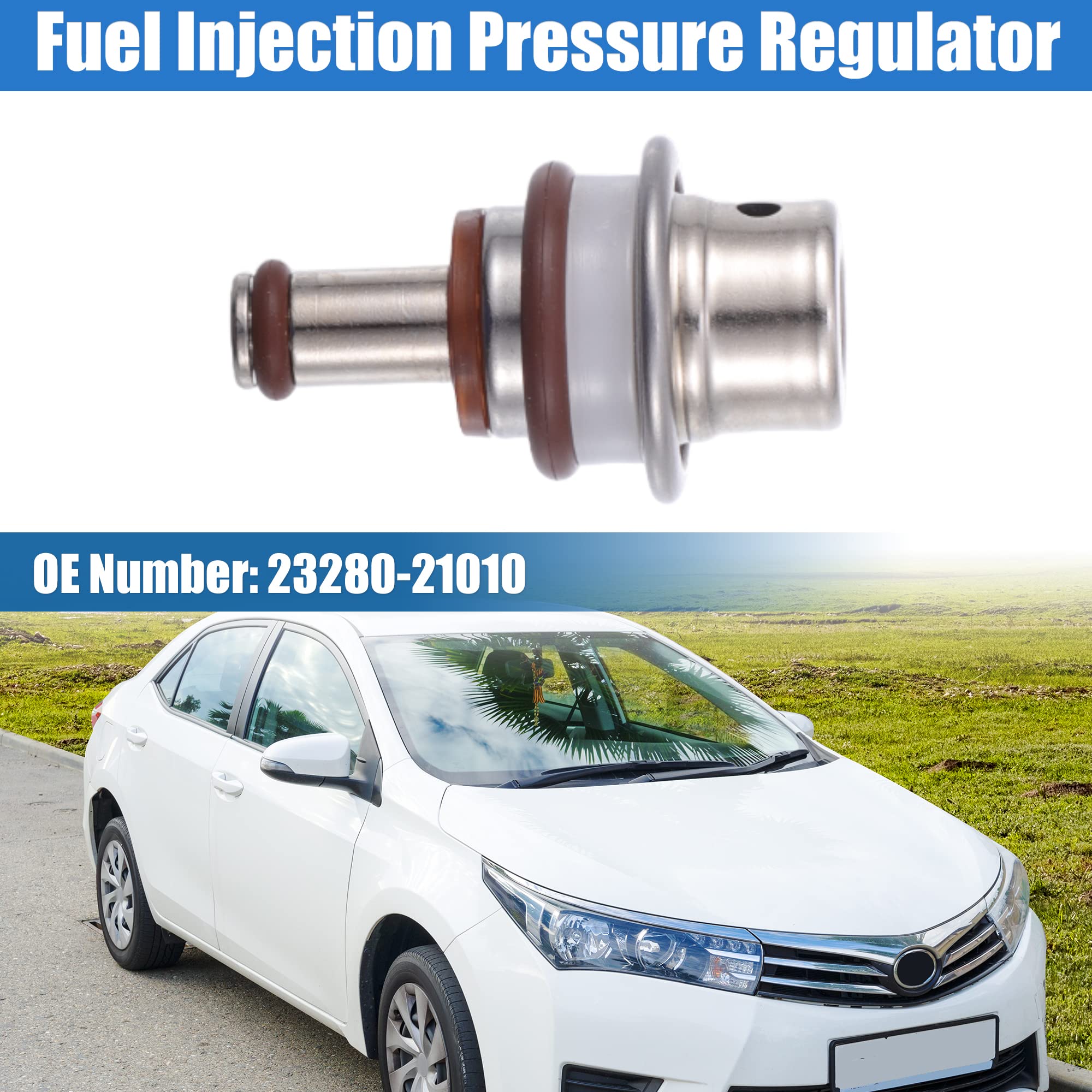 X AUTOHAUX Combustible Inyección Presión Regulador Para Scion Im 2016 1Pc | Metal, Tono Plateado, Reemplaza 23280-21010, Para Scion Im 16, Tc 11-16, Para Toyota Camry 07-17, Prius 10-22, Yaris 06-19