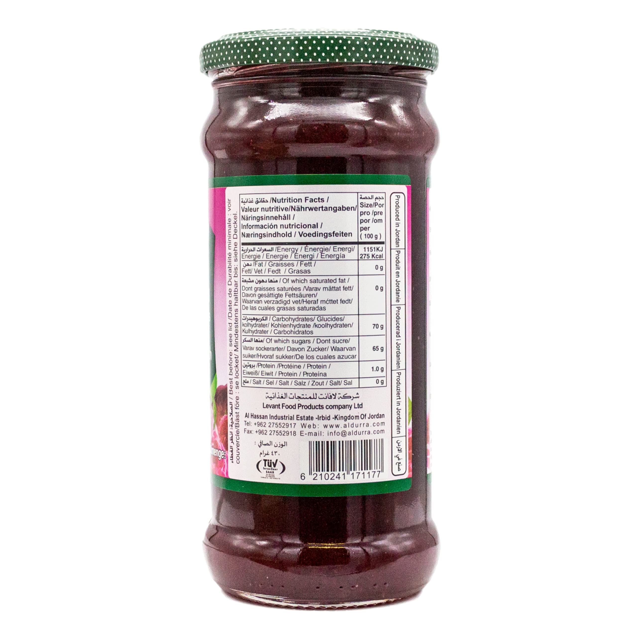 Durra - Rosenkonfitüre, Brotaufstrich mit Rosenblüten - Fruchtaufstrich in 430g Glas (8 x 430g)