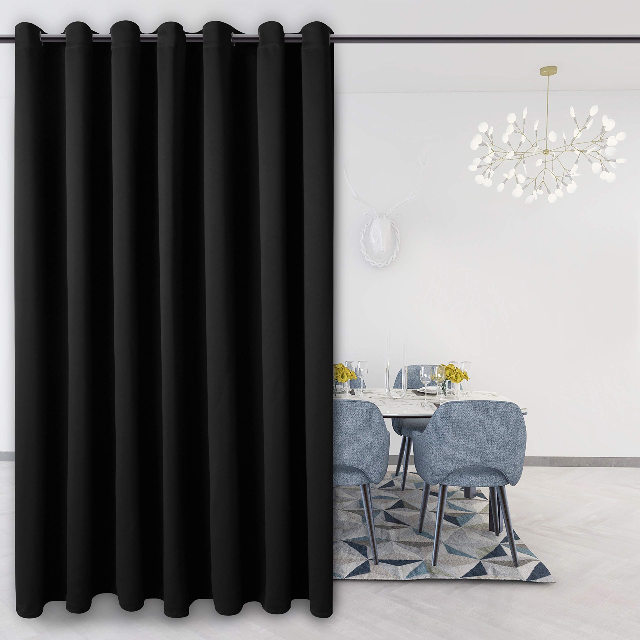 Buy FLOWEROOM Room Divider Curtain, 15 ft Wide x 9 ft Long, Black
