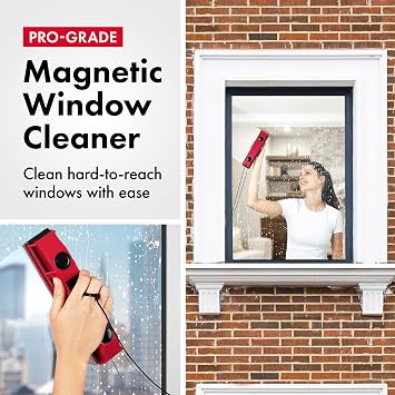 Tyroler Outside Magnetic Window Cleaner Tool, Fits Only 0.1- 0.3 Windows | | The Glider S1 Double Sided Window Cleaner Tool Fits Windows 0.1-0.3 | Magnet Window Cleaner Tool, Magnetic Glass Cleaners