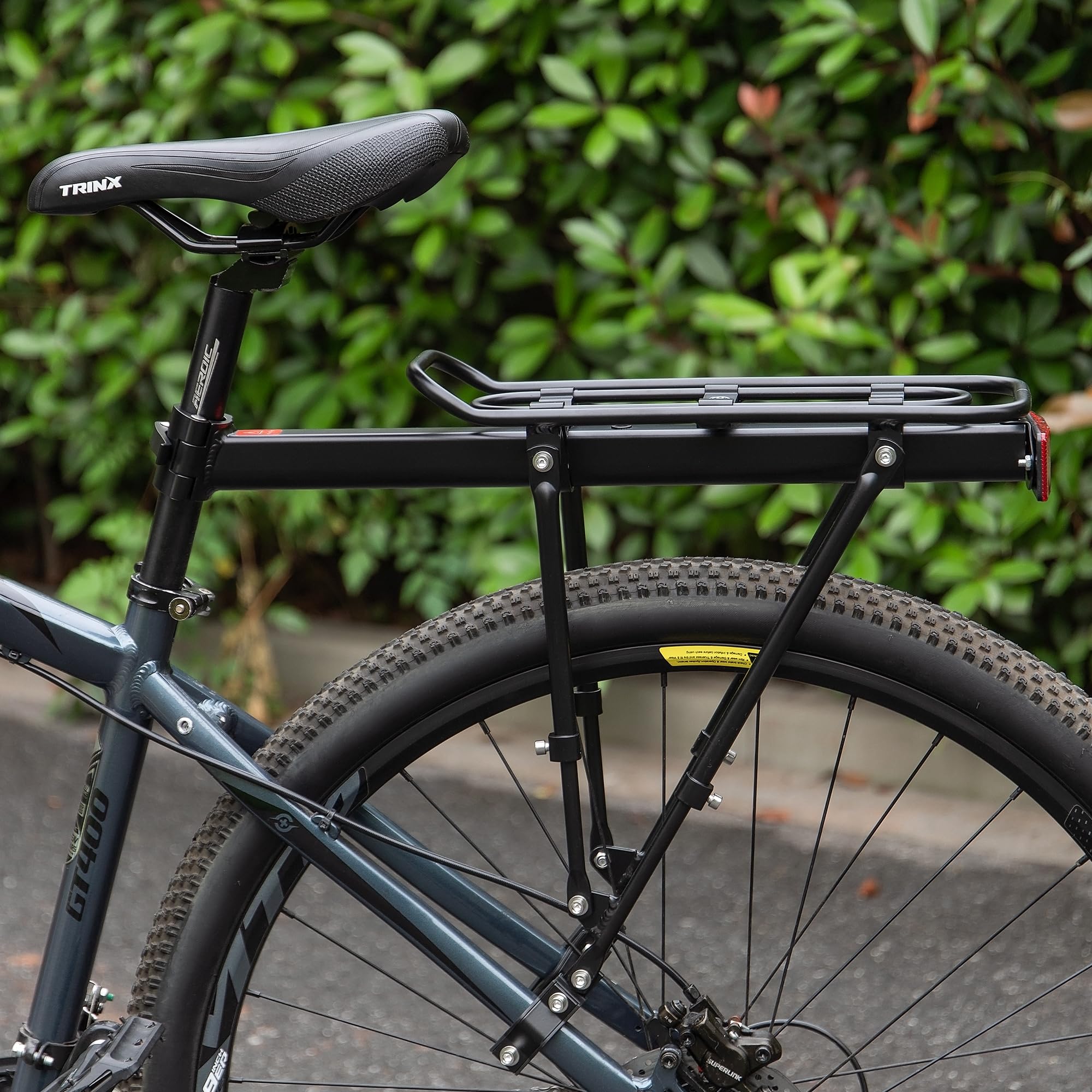 CXWXC Porte-bagages arrière pour vélo - Porte-bagages universel à fixer sur la tige de selle - Porte-bagages pour sacoches de vélo et équipement de tourisme - Charge maximale : 30 kg