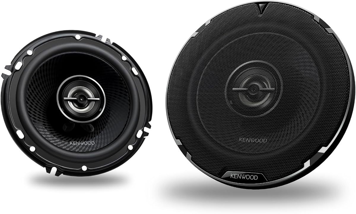 Kenwood KFC1698 Altavoces redondos de 2 vías para coche de 6-1/2 pulgadas - Negro