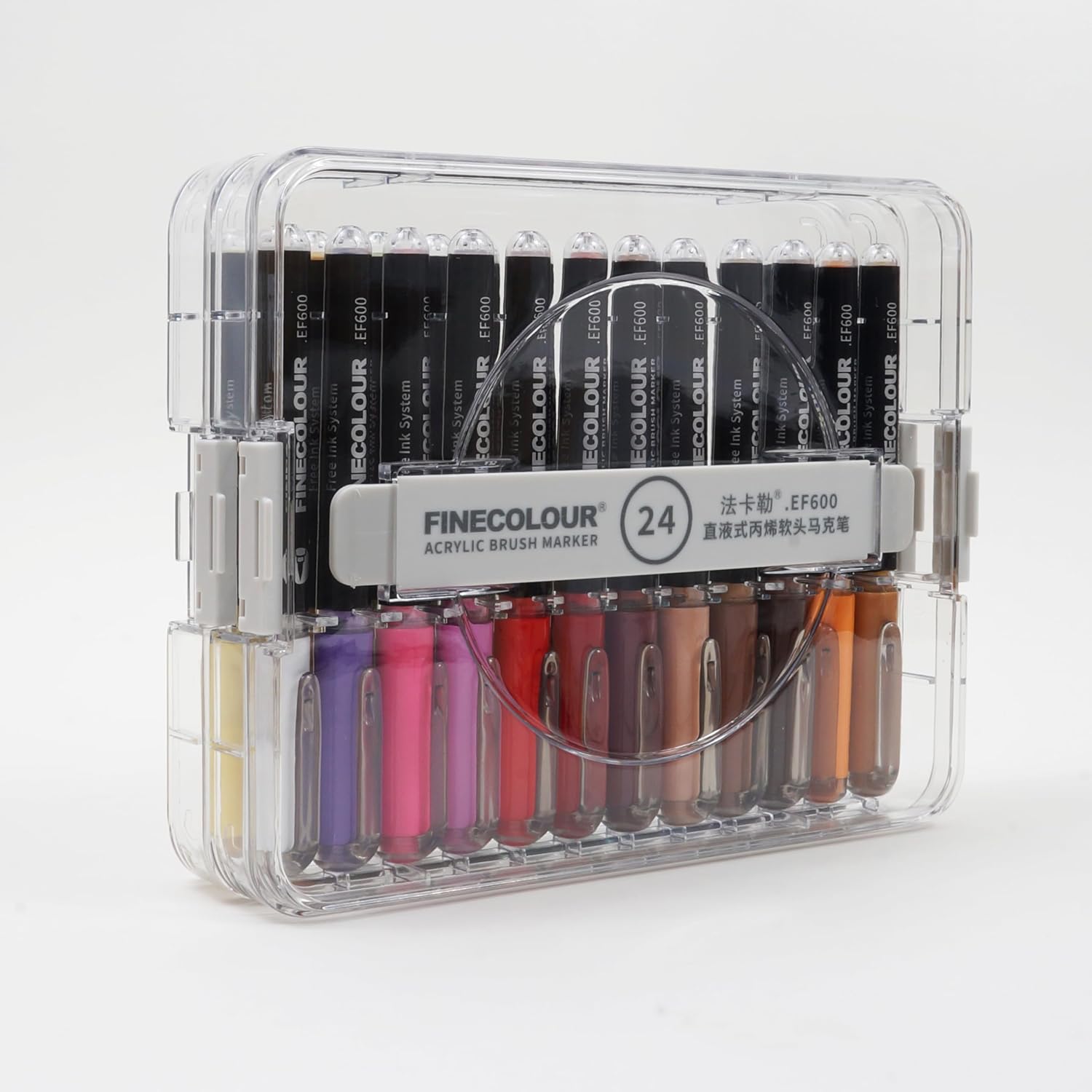Soft Brush Tip Acrylic Markers Set, Paint Pens for Rock, Wood, Fabric, Canvas, Glass, Waterproof, Vibrant Colors for DIY Crafts and Art Projects (24 Colors)