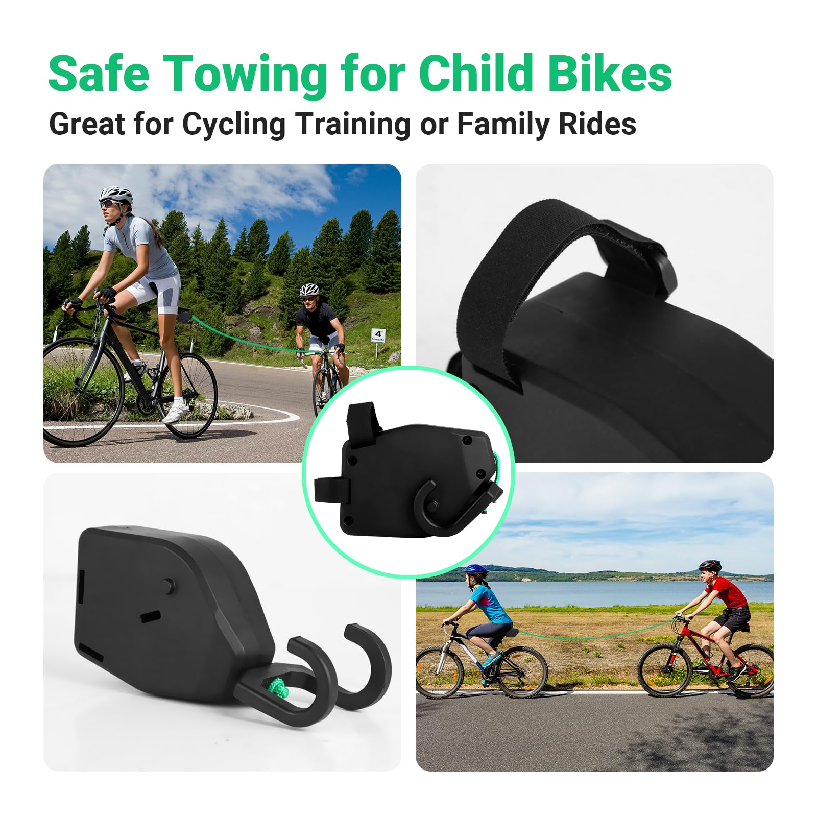 Abschleppseil Fahrrad Kinder Schwarz 2,5 m Dehnbar, Fr Kinder-MTB,  Belastbar Bis 90 kg  Sicheres Abschleppen, Elastische Verbindung, Fr  Familienausflge : Amazon.de: Sport & Freizeit