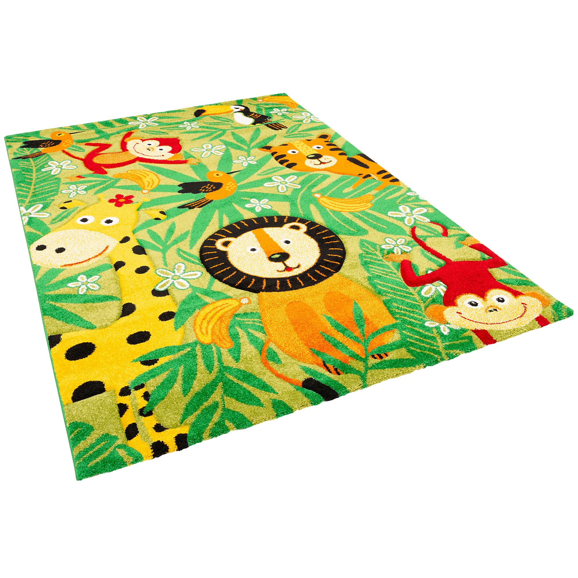 Pergamon Maui Kids - Tapis pour Enfant - Safari Vert - 5 Tailles