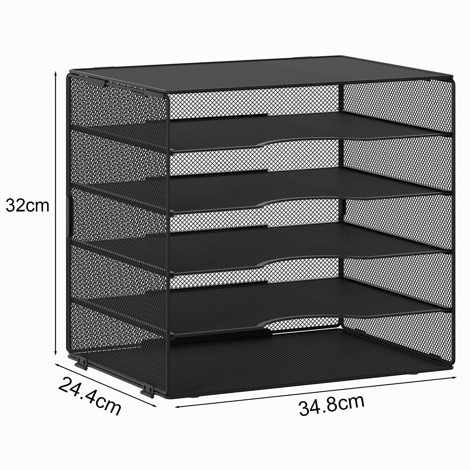EasyPAG 5 Niveles Metal Malla A4 Bandeja Archivador Organizador Oficina Soporte Documentos Clasificador Papeles Almacenamiento Escritorio Estante Folios,Negro