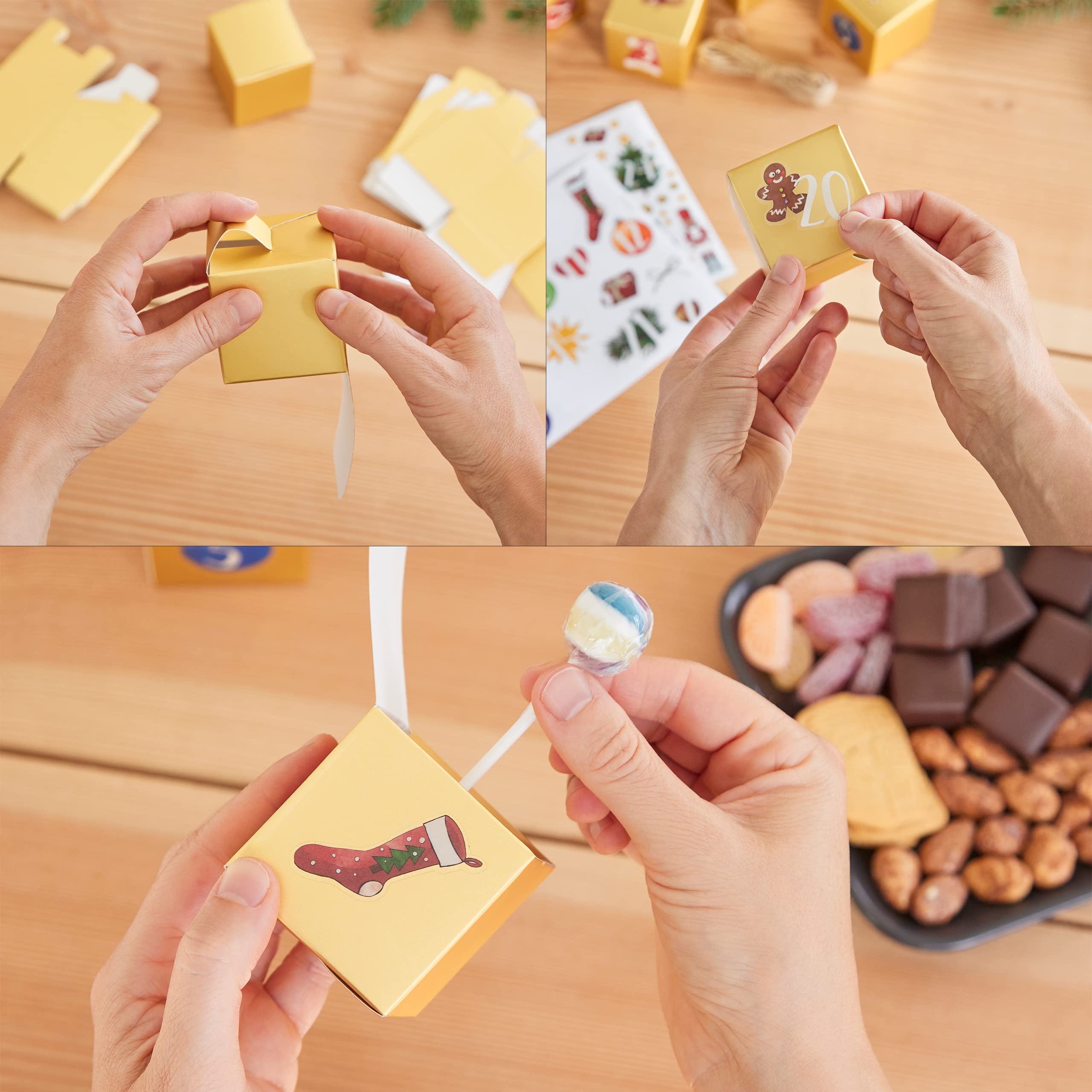 LIVAIA Calendario Avvento da Riempire: Calendario Avvento 2024-25 Scatole Piccole Regali Natale, Adesivi Personalizzati - Calendario Avvento Fai da Te, Kit, Scatole Regalo per Creazioni Uniche