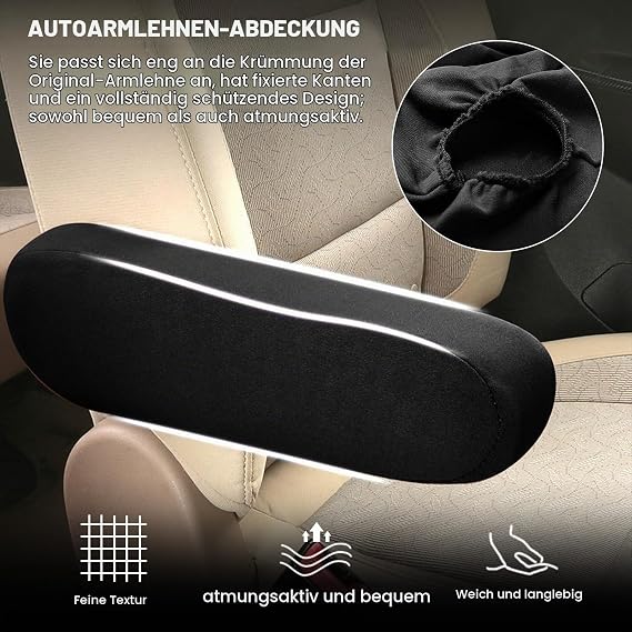 Car Armrest Cover for Front Seats Pack of 2 Armrest Protectors Replacement Car Chair Armrest Cover Universal Elastic Scratch-Resistant for Car SUV Truck and Van