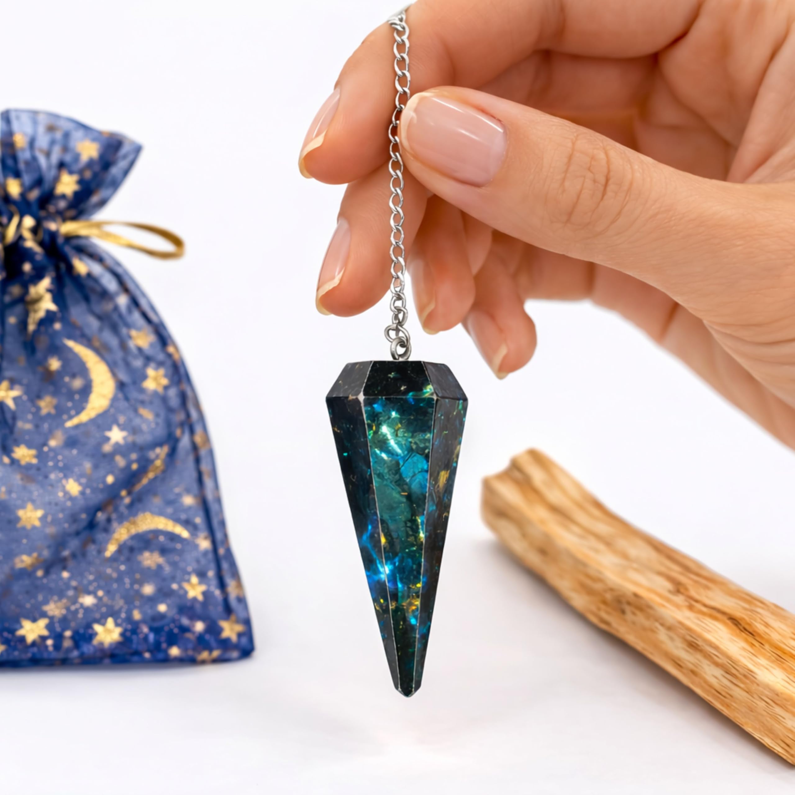 ME HECHIZAS TU Péndulo Adivinación Amatista Natural +1 Palo Santo + Bolsa de Almacenamiento | Herramienta de Radiestesia y Meditación para Tarot, Reiki y Sanación Espiritual | Cristal Auténtico — view 8