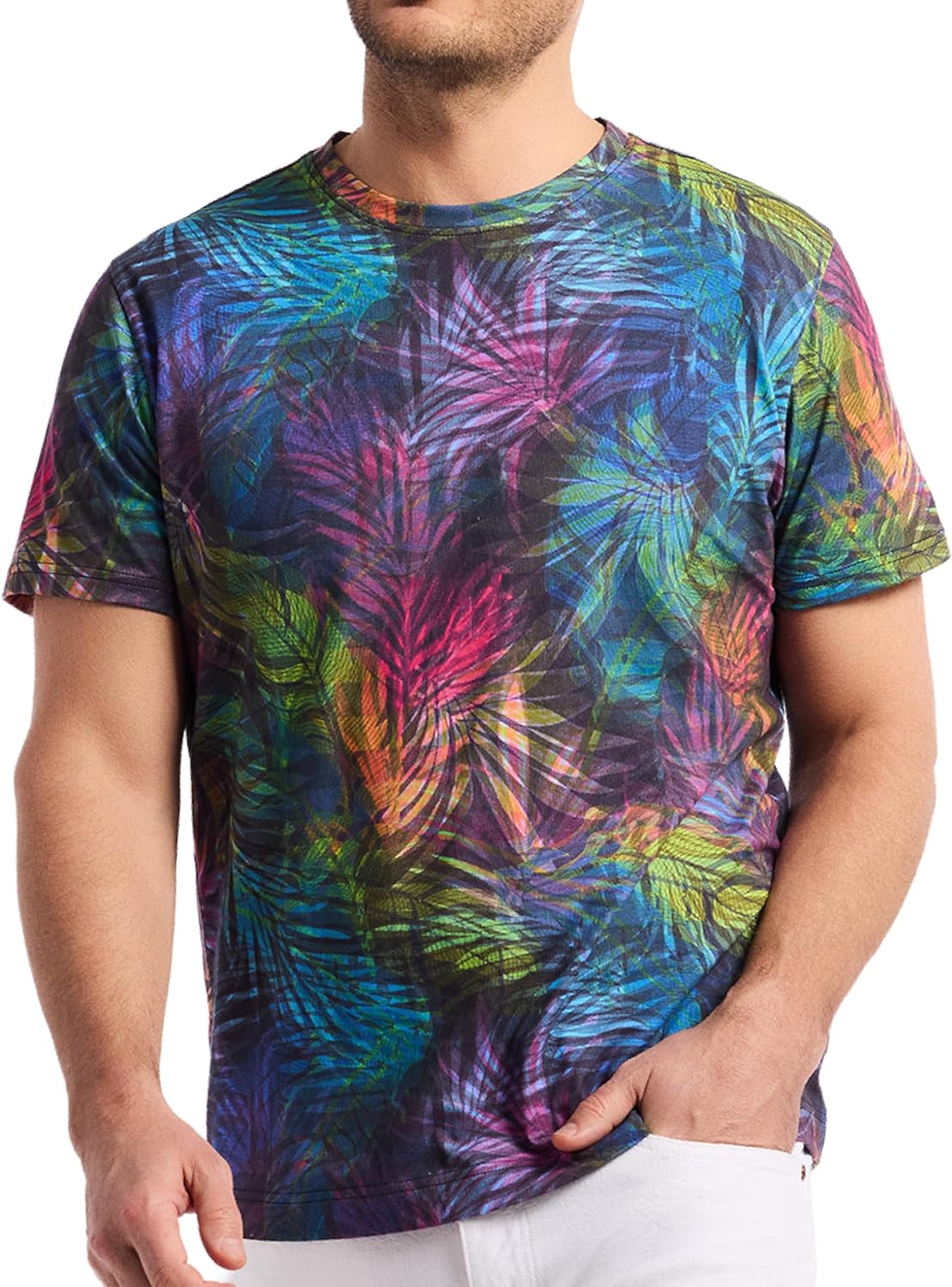 Robert Graham Mens Graphic Crewneck T-Shirt