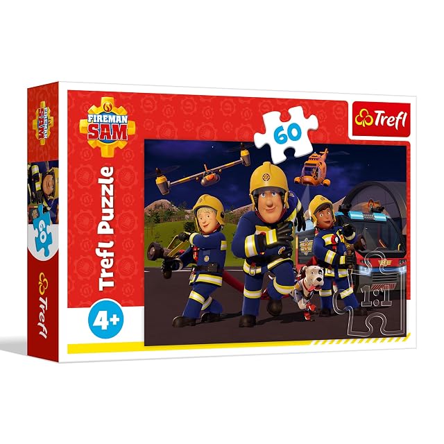 Trefl - Sam el Bombero, héroe de Uniforme - Puzzle de 60 Piezas