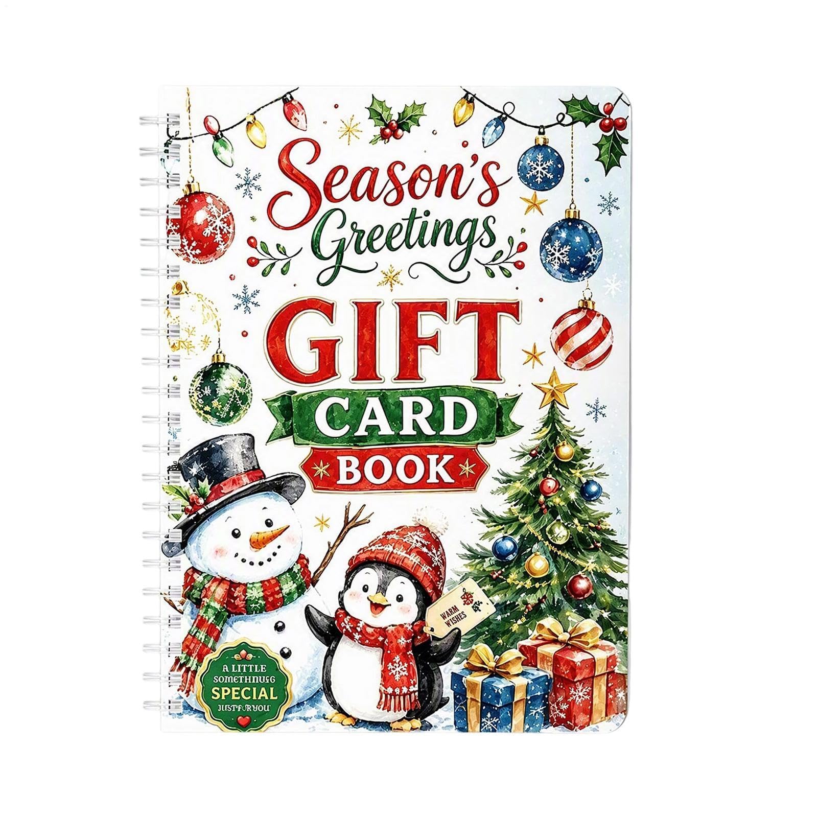 Livres de cartes-cadeaux pour Noël à spirales avec porte-monnaie