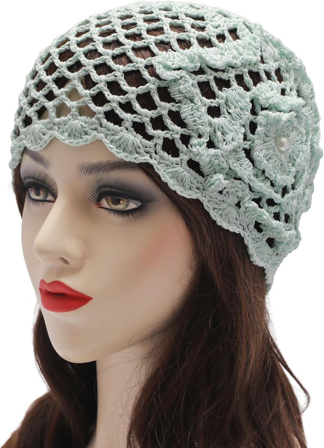 Women Summer Crochet Slouchy Paper Beanie Hat Handmade Skull Cap - Image 3