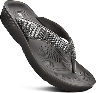 AEROTHOTIC Comfortable Arch Support Flip Flops for Women Orthotic Sandals