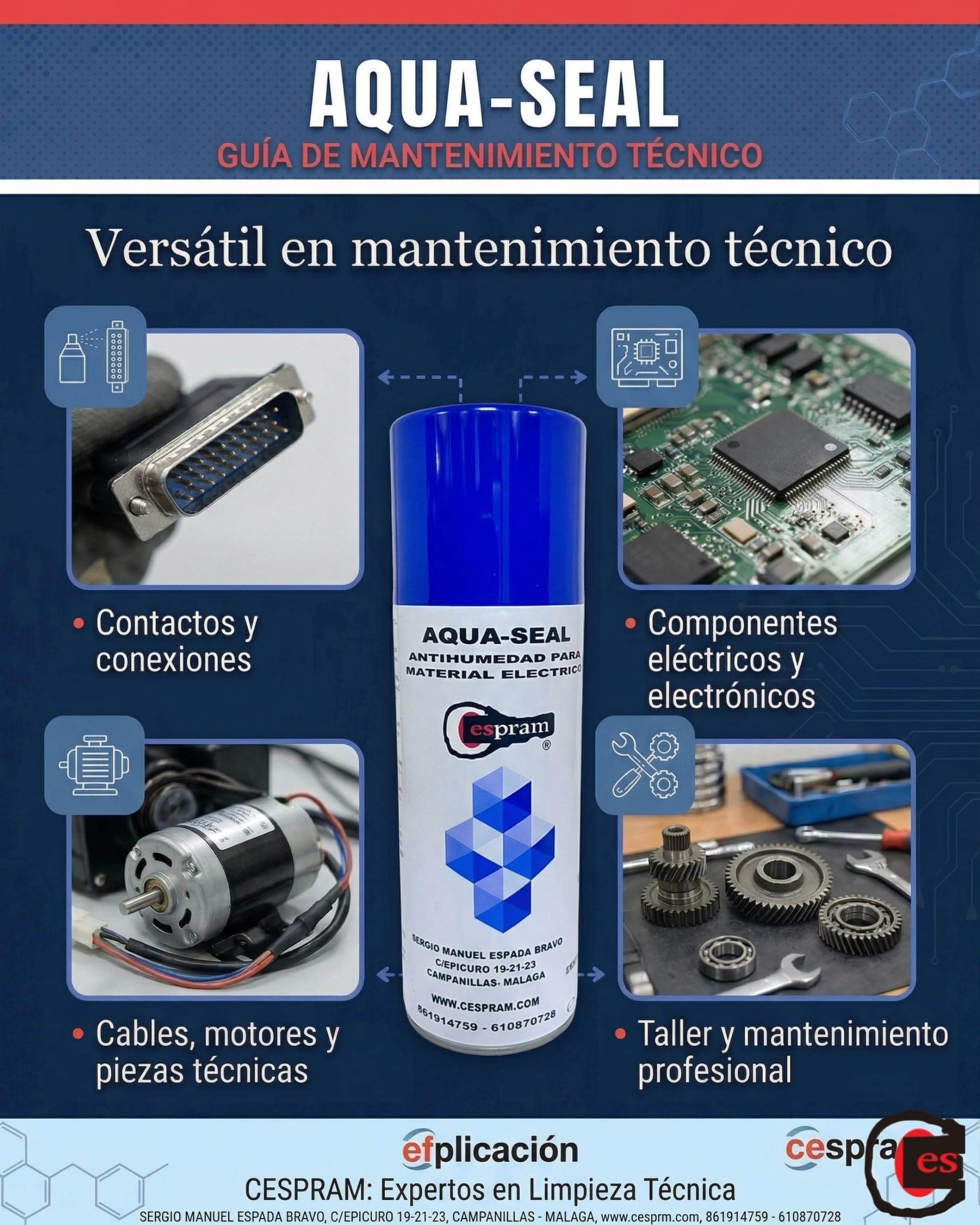 Spray antihumedad para equipos electronicos,dielectrico,protector.Rápida evaporación. Aqua-Seal. Spray 520ml (3)