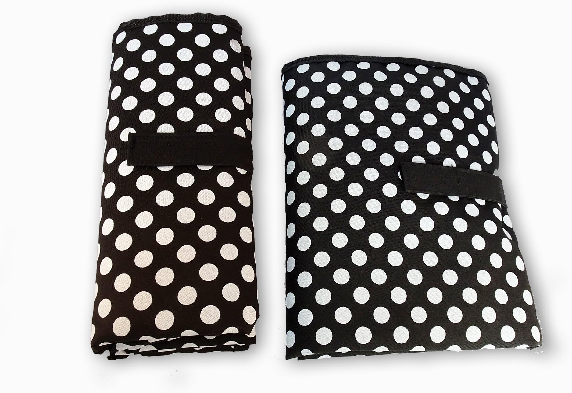 Improved Easy Grab & Go Baby Diaper Changing Mat: Double Stitched, Large, Portable, Padded, Waterproof, Easy Clean Travel Change Pad (Black with White Dots) by Contented Infant …