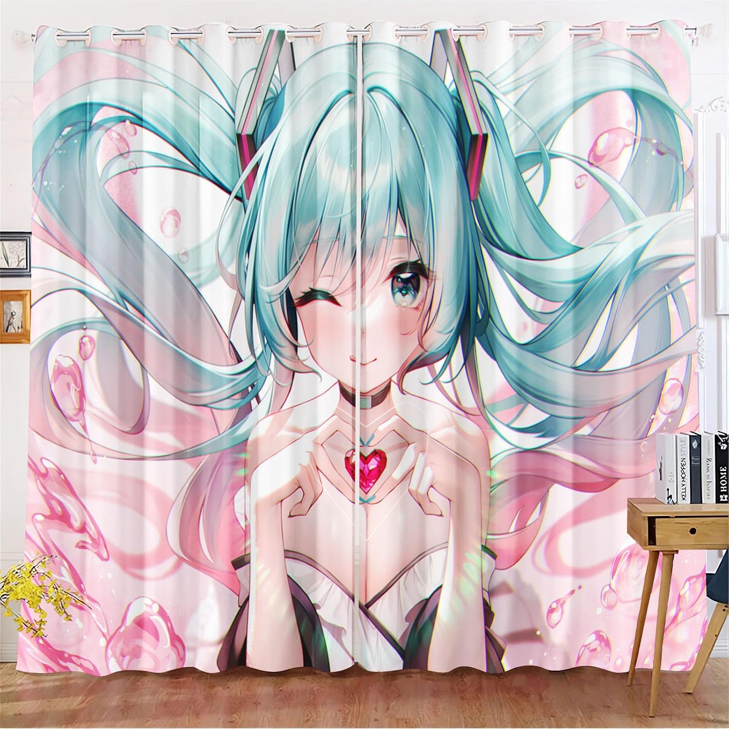 KIDSLOVE Anime Verdunkelungsvorh nge Anime M dchen Blickdicht Vorh nge Cartoon Manga Japanisch Verdunkelungsvorhang F r Schlafzimmer Kinderzimmer 1280x180cmBxH/ 140x180cmx2