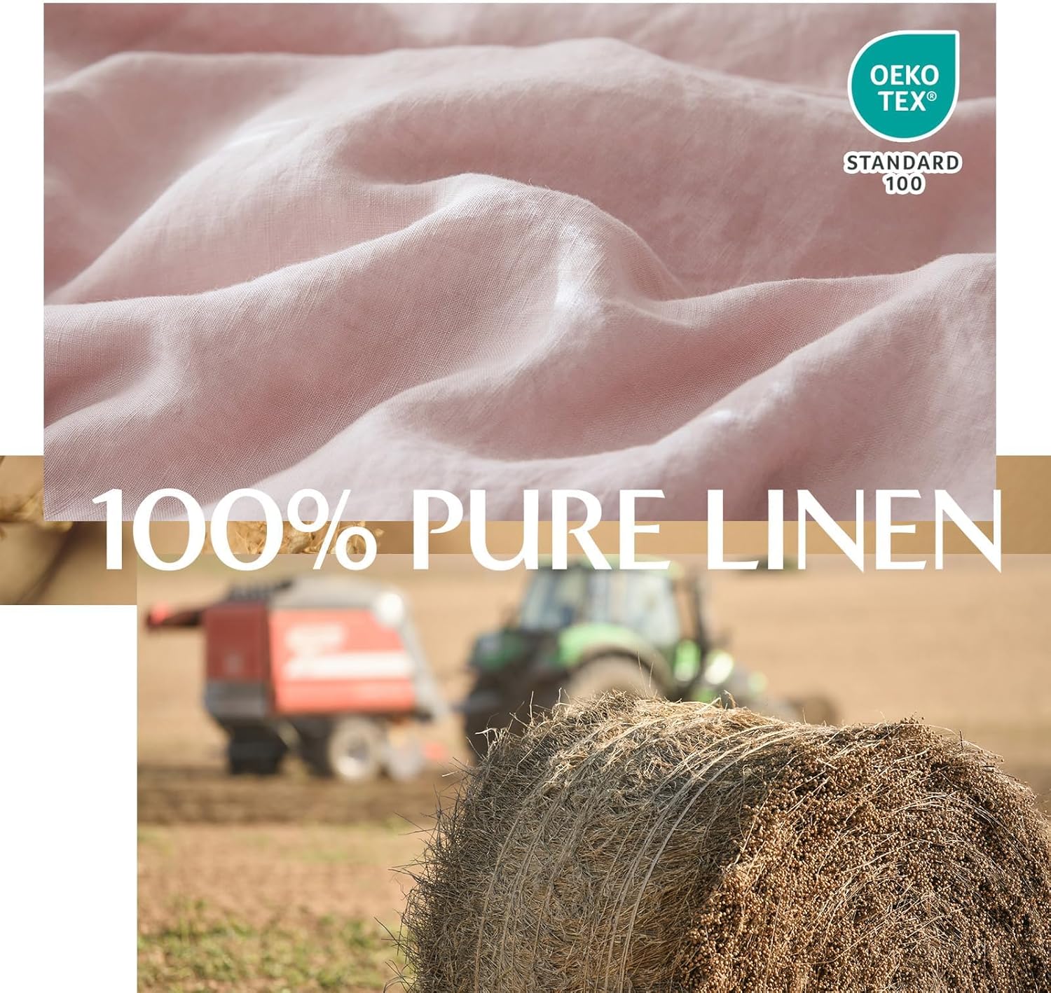 Simple&Opulence 100% Linen Duvet Cover Set, 3 Pieces Belgian Flax Breathable Bedding, 1 Comforter Cover+2 Pillowshams with Coconut Button Closure(Queen,Dusty Pink)