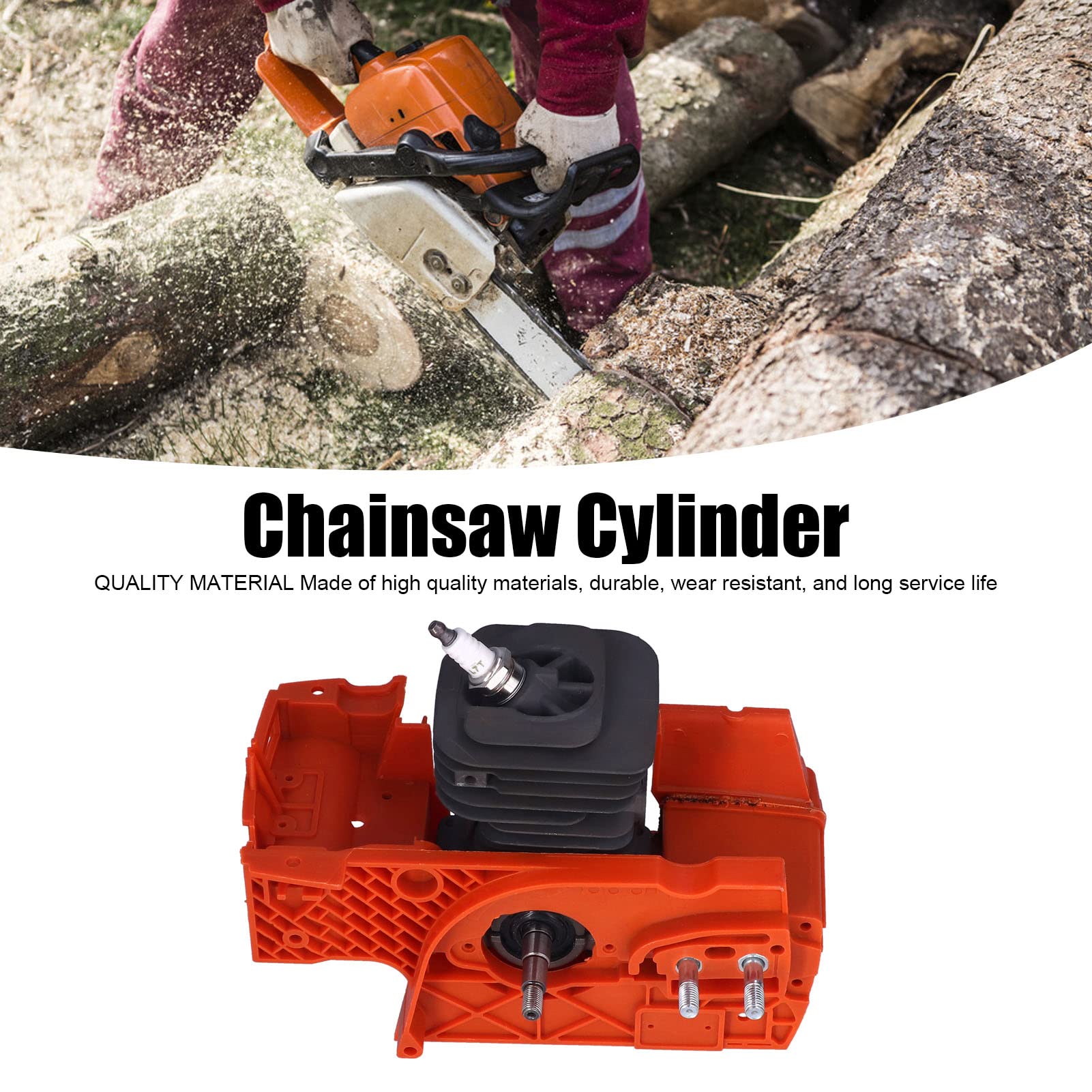 Cilindro del cárter Cilindro del cárter de 40 mm con bujía para Motosierra 136 137 141 142 530071991 Pieza de Repuesto de Alto Rendimiento
