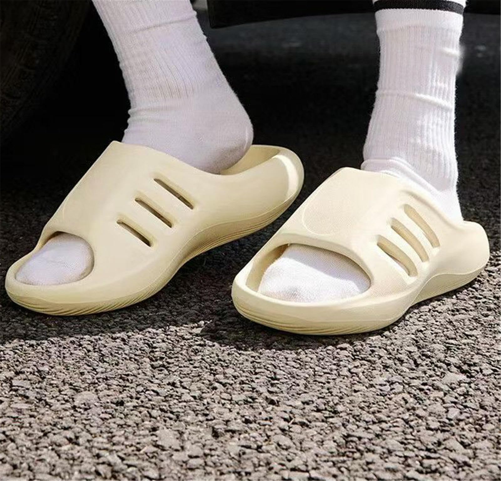 Claquette Hommes Slippées De Merde Et Sandales pour Femmes Couples Toppons Chaussures Plage-noir-38-39 Longueur La Chaussure 255 Mm