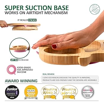 Bamboo Elephant Suction Plate - Eco Rascals Limited