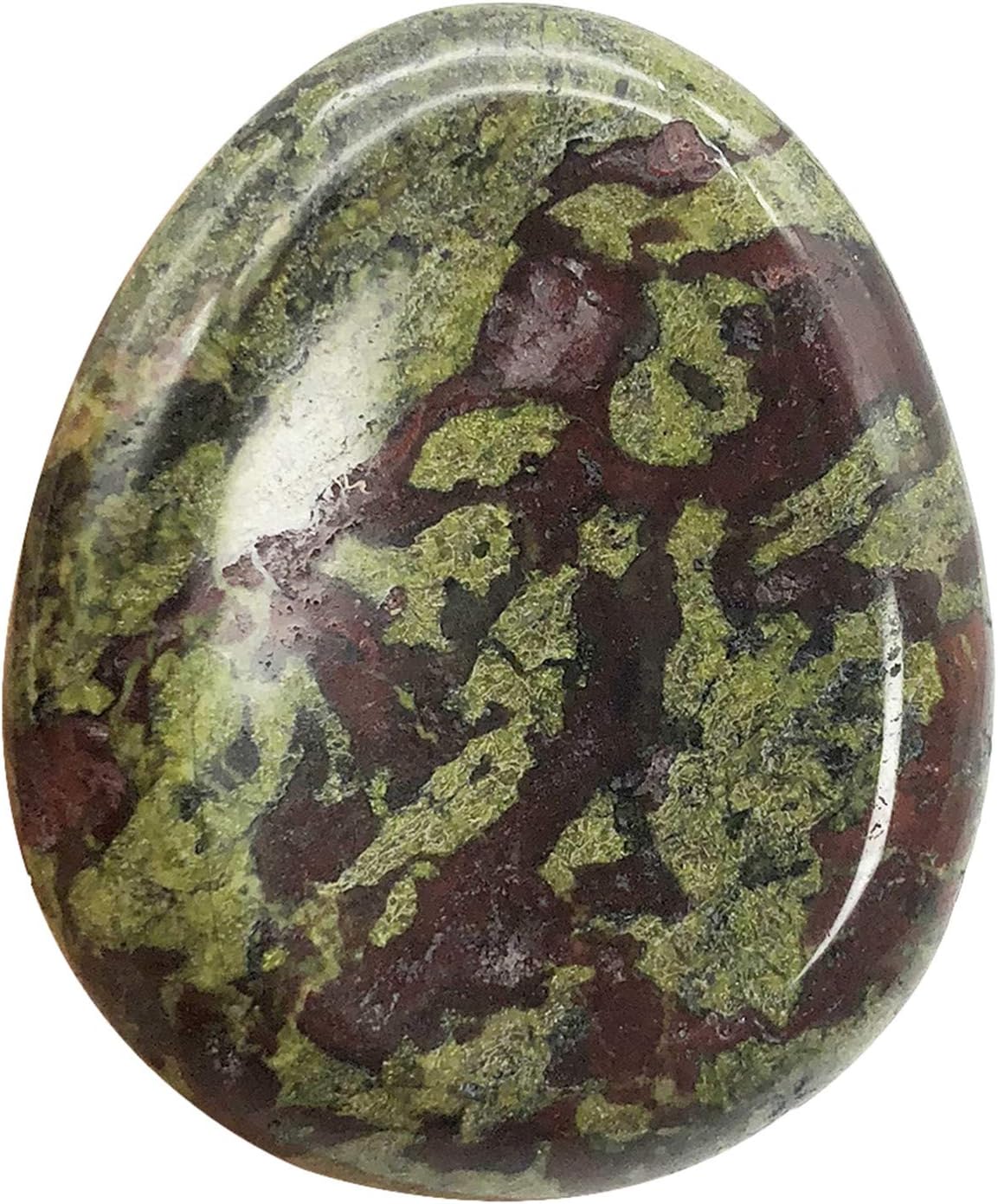 Fekuar Natural Dragon Bloodstone Crystal Thumb Worry Stone