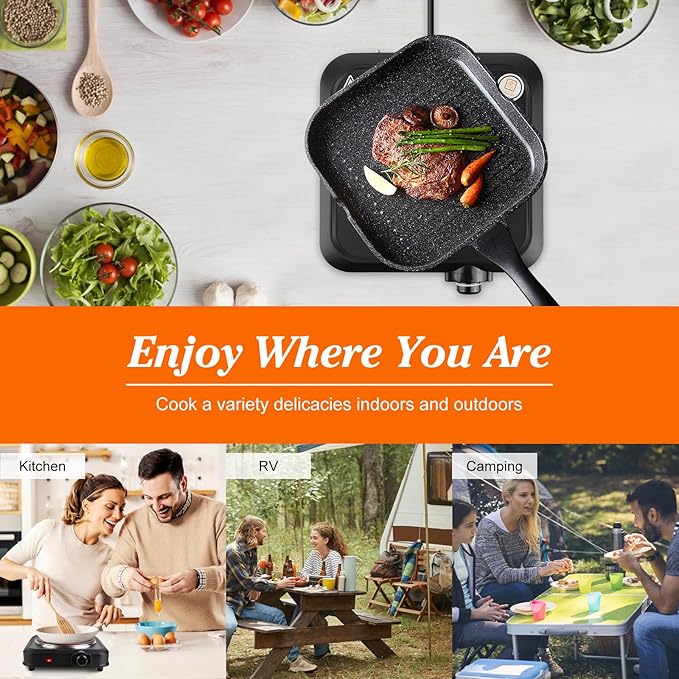 Estufa Eléctrica de Puesto Único 1200W con Plato de Vidrio 7.5 Pulgadas miniatura 8