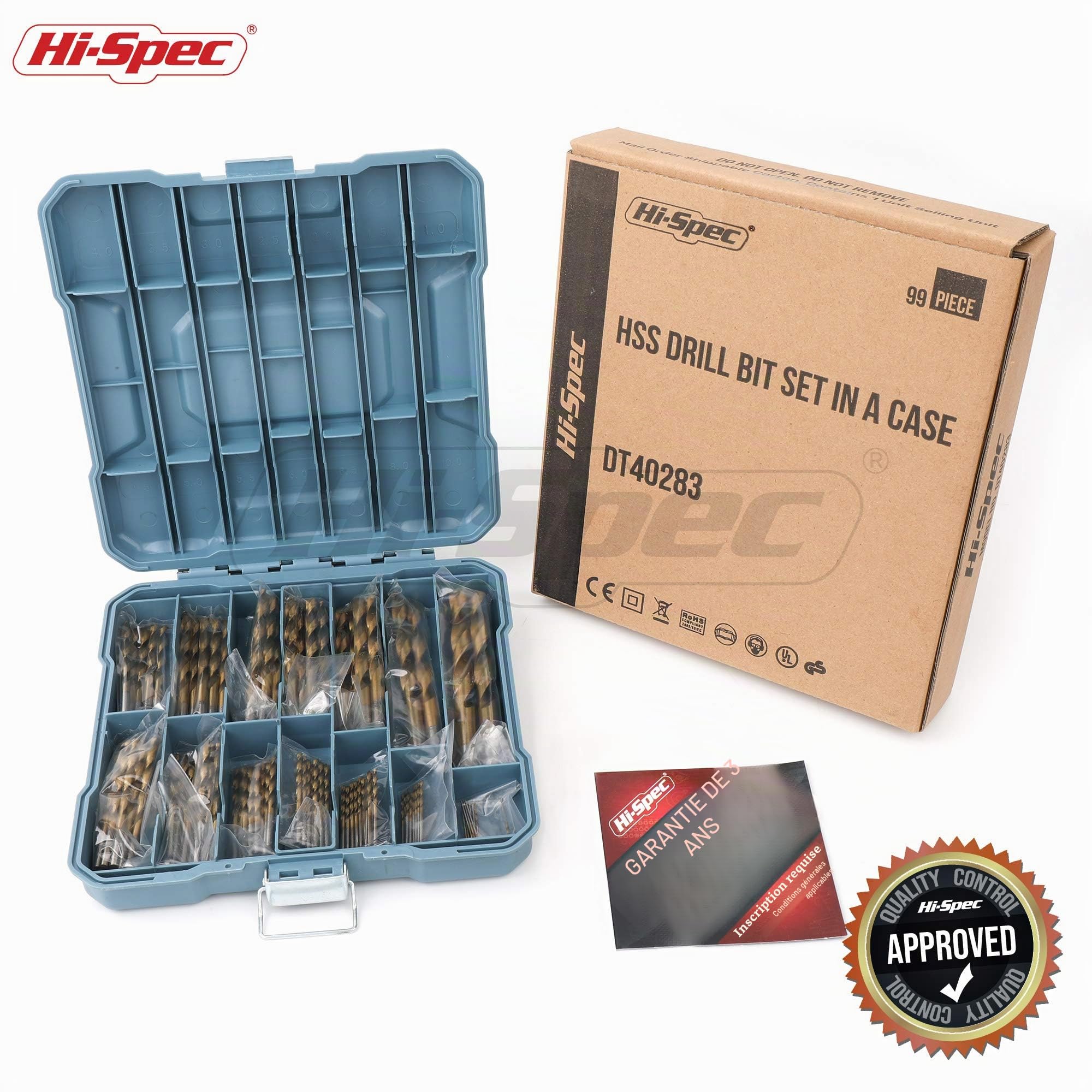 Lot de 99 Forets HSS Acier Revêtu Titane (1-10 mm) - Kit Complet Bois Métal Plastique avec Coffret Rangement