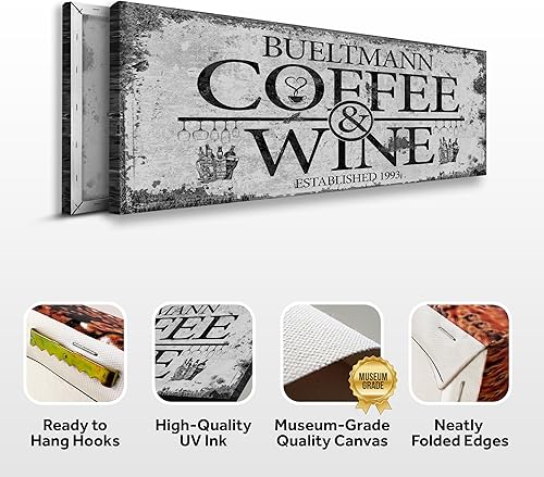 Miniatura 2 de TAILORED CANVASES Letrero personalizado para barra de café, lienzo pequeño y grande, decoración de pared para el hogar, cocina, estación de café,