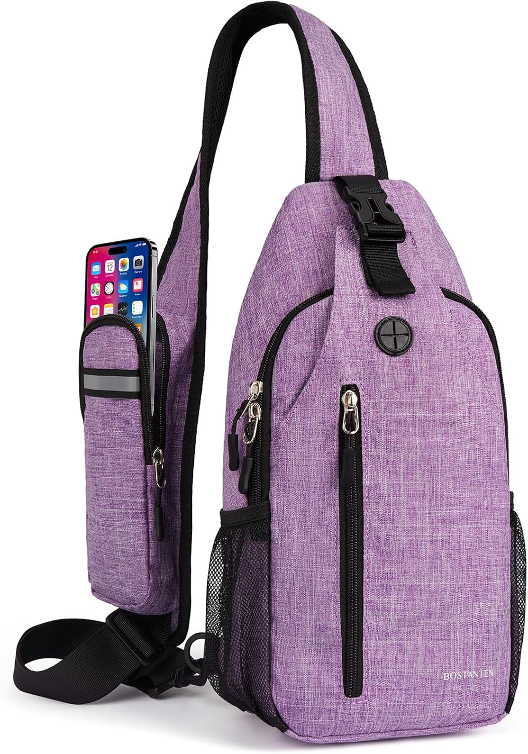 BOSTANTEN Sling Bag, Crossbody Backpack Shoulder Chest Bag for Men Women Travel Hiking Casual Daypack