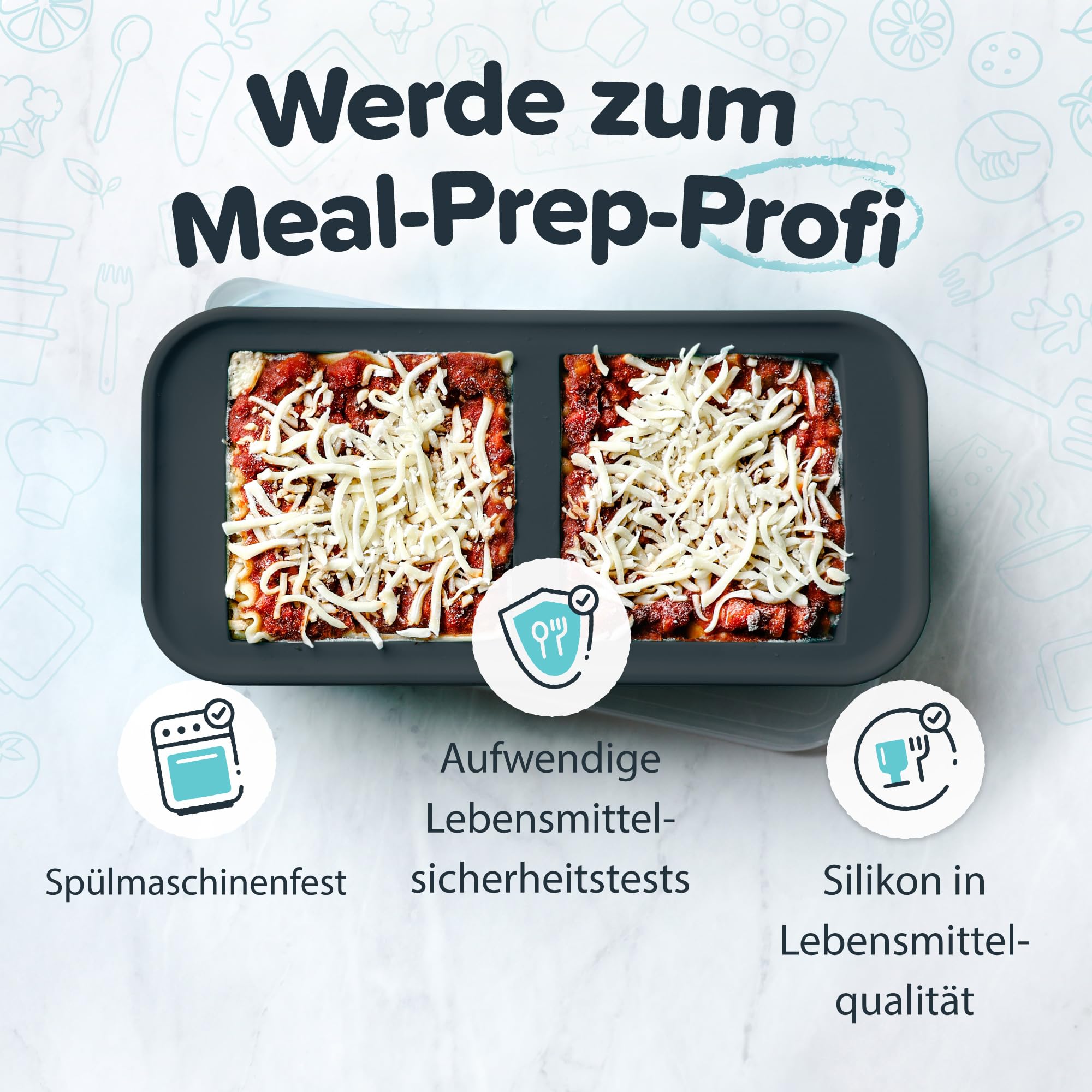 Souper Cubes 500 ml Silikon-Gefrierform mit Deckeln, Anthrazit, 2er-Pack