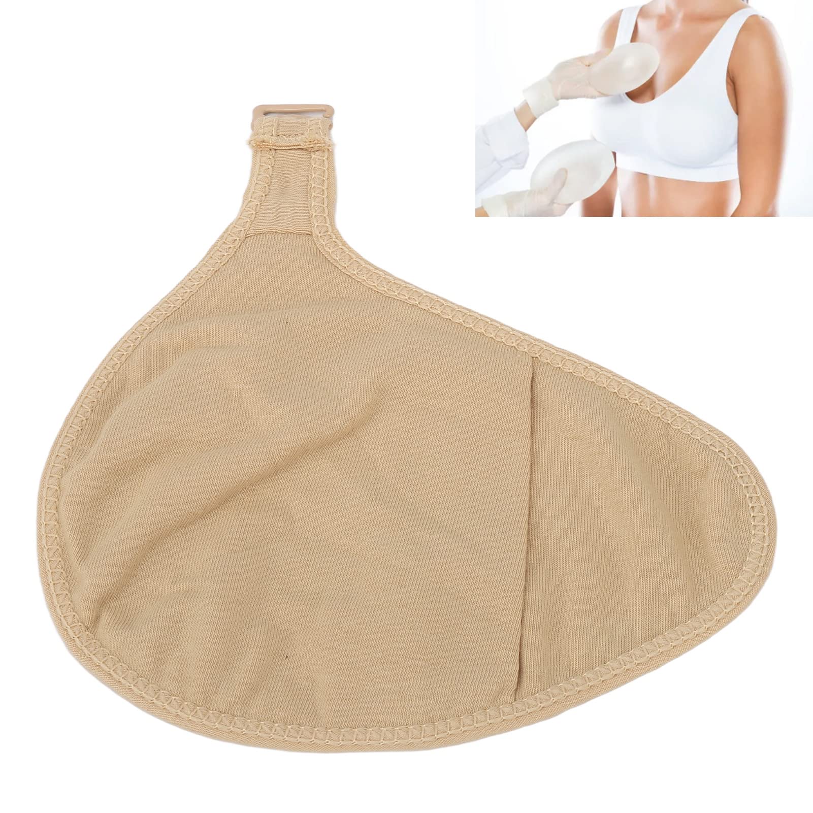 Jiawu Tette in Spugna di Ventilazione Leggera con Seno in Cotone, Tasche Protettive con Petto a Uncino, Cuscinetti per Inserti Reggiseno per Protesi Mammarie, Forme Mammarie, Mastectomia (Giusto)