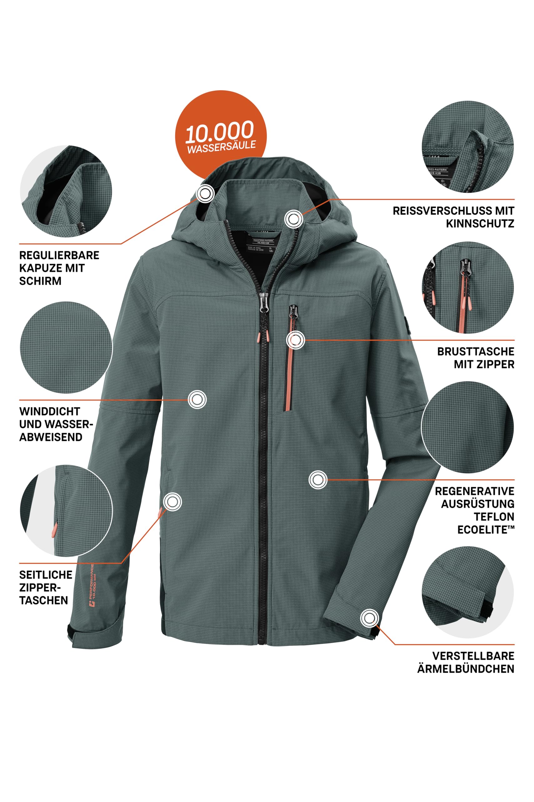 Killtec Kos 143 Bys Sftshll Jckt Veste softshell/veste outdoor avec capuche Garçon