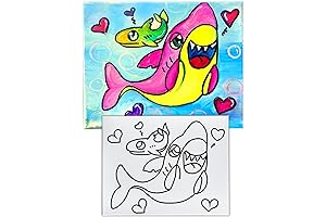 8x10 Shark Canvas Painting | Wolf Magic Night | Pre Drawn Stretched Canvas