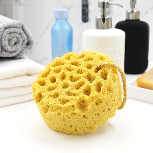 Miniatura 31 de myHomeBody Esponja de baño, esponja de espuma, exfoliante corporal para baño, puf de ducha exfoliante para ducha, tamaño grande, mucha espuma,