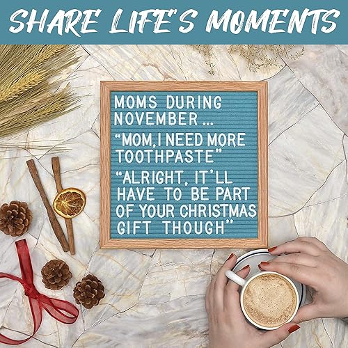 Miniatura 130 de Letrero de fieltro negro y letras blancas de 10 x 10 pulgadas Este letrero personalizable incluye 300 letras de plástico y marco de roble., Negro