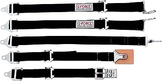 G-Force 6460BK Black 5-Point Junior Pull-Up Racer Latch and Link Individual Shoulder Harness Set