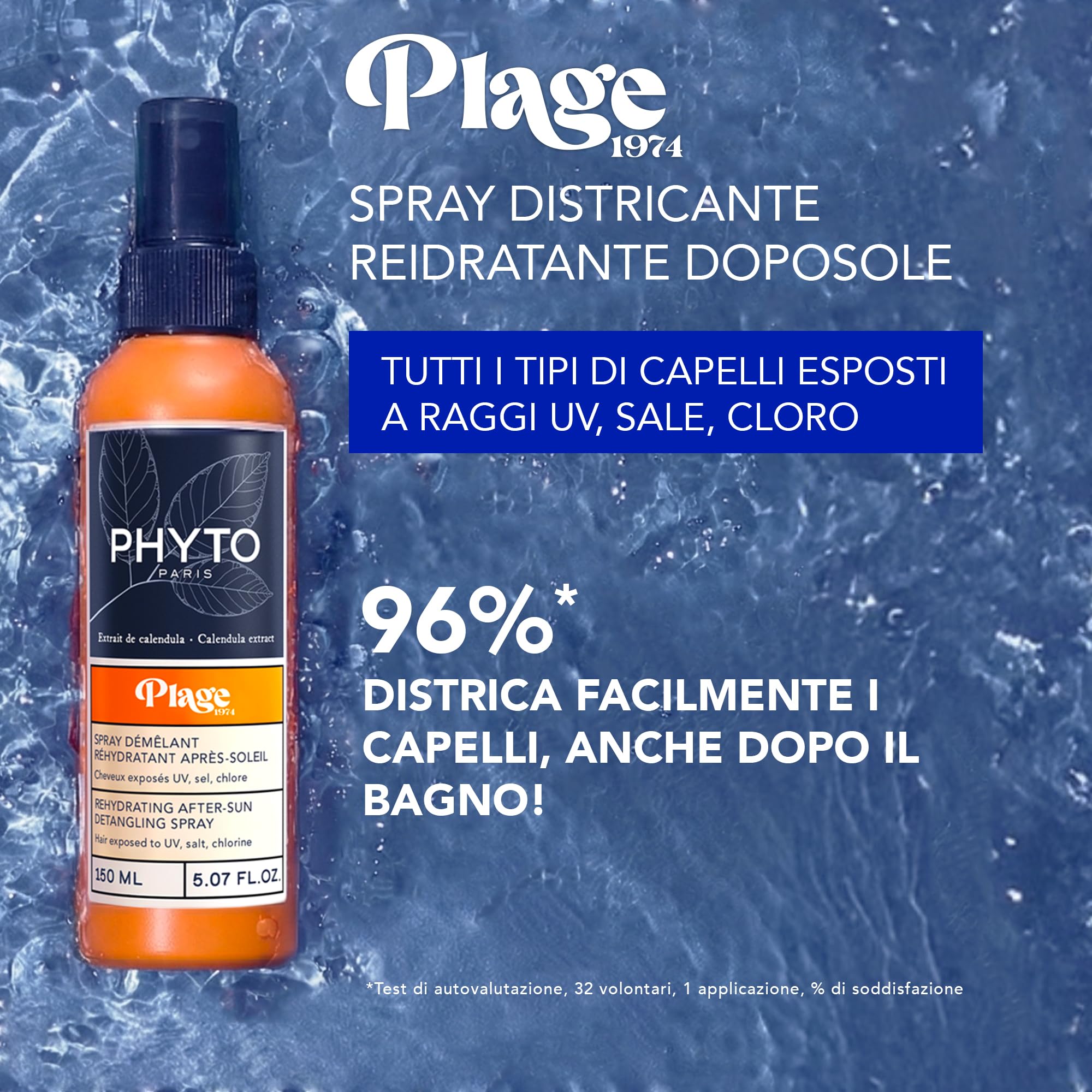 Phyto Paris - Phytoplage - Spray districante reidratante doposole - Capelli Esposti a UV, Sale e Cloro - 150 ml