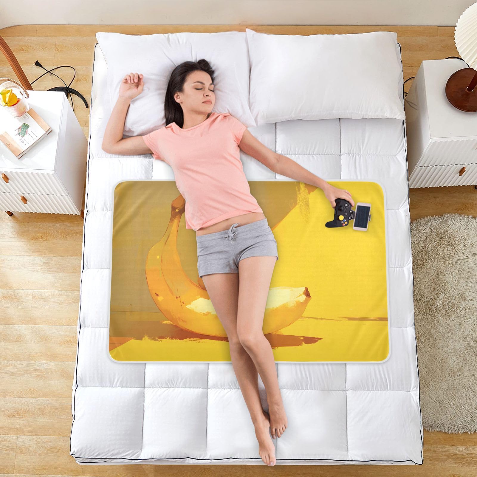 CEBUGI 34” x 52”Washable Underpads Heavy Absorbency Waterproof Incontinence Bed Pads Banana Pee Pads for Adults Kids and Baby