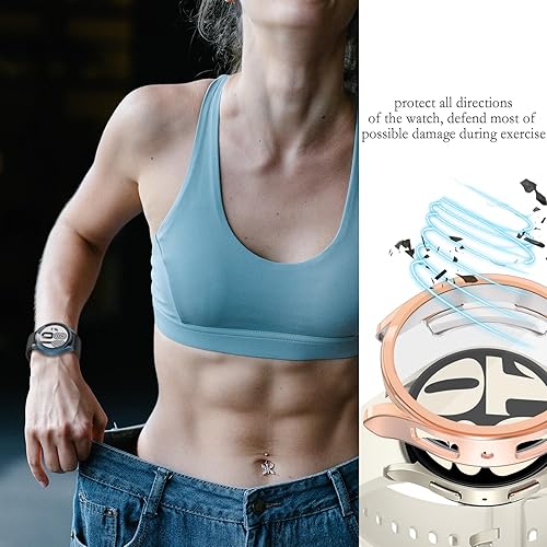 Miniatura 5 de Paquete de 10 fundas de 1.575 pulgadas compatibles con Samsung Galaxy Watch 6 de 1.575 pulgadas con protector de pantalla HD, cubierta facial de TPU