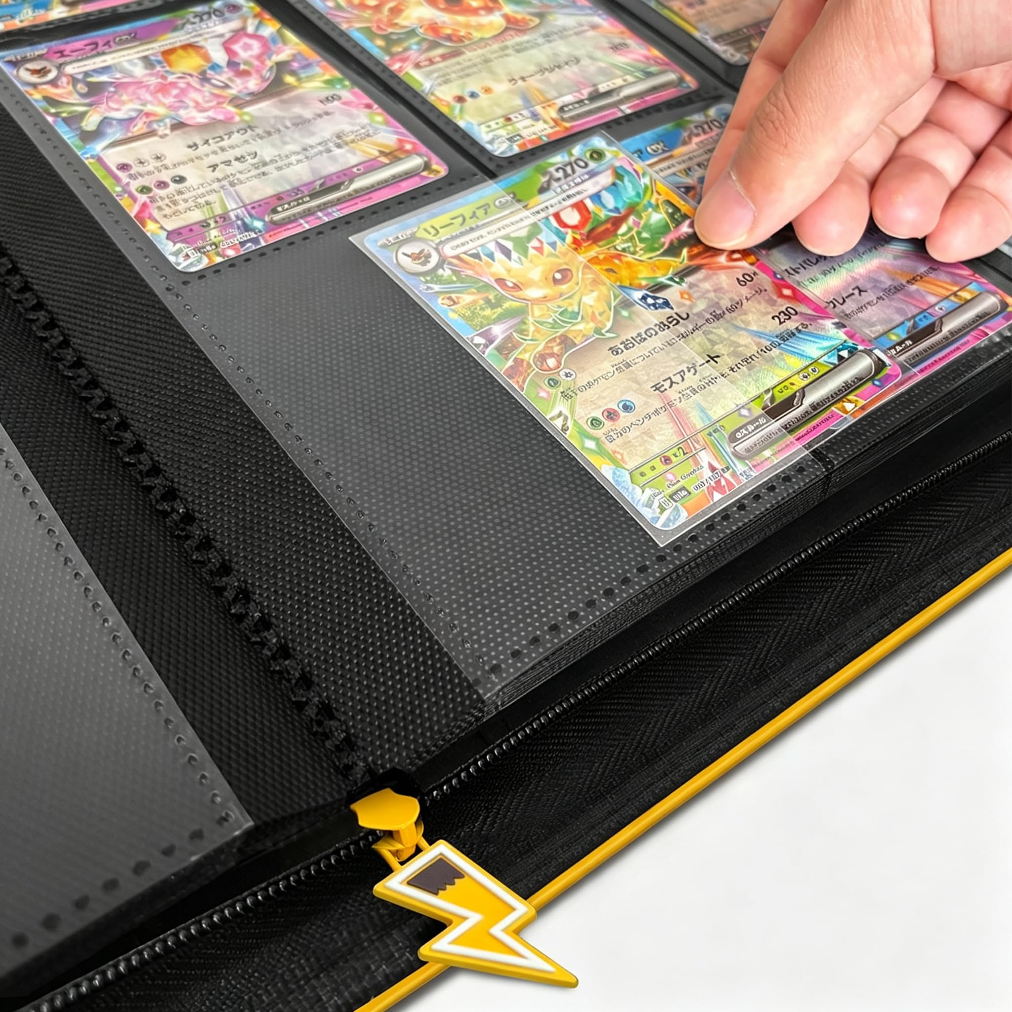 Classeur de cartes 9 emplacements, capacité 360 pour jeux de cartes à collectionner avec pochettes à chargement latéral (jaune) - 2