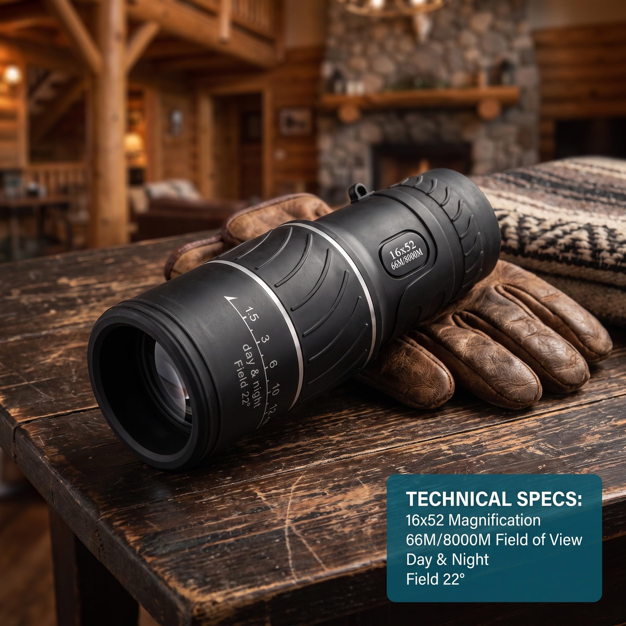 Lurrose Telescopio monocular HD 16x52, telescopio portátil de Alta Potencia | Monocular óptico compacto y portátil para observación de aves, ideal para senderismo, conciertos y viajes.