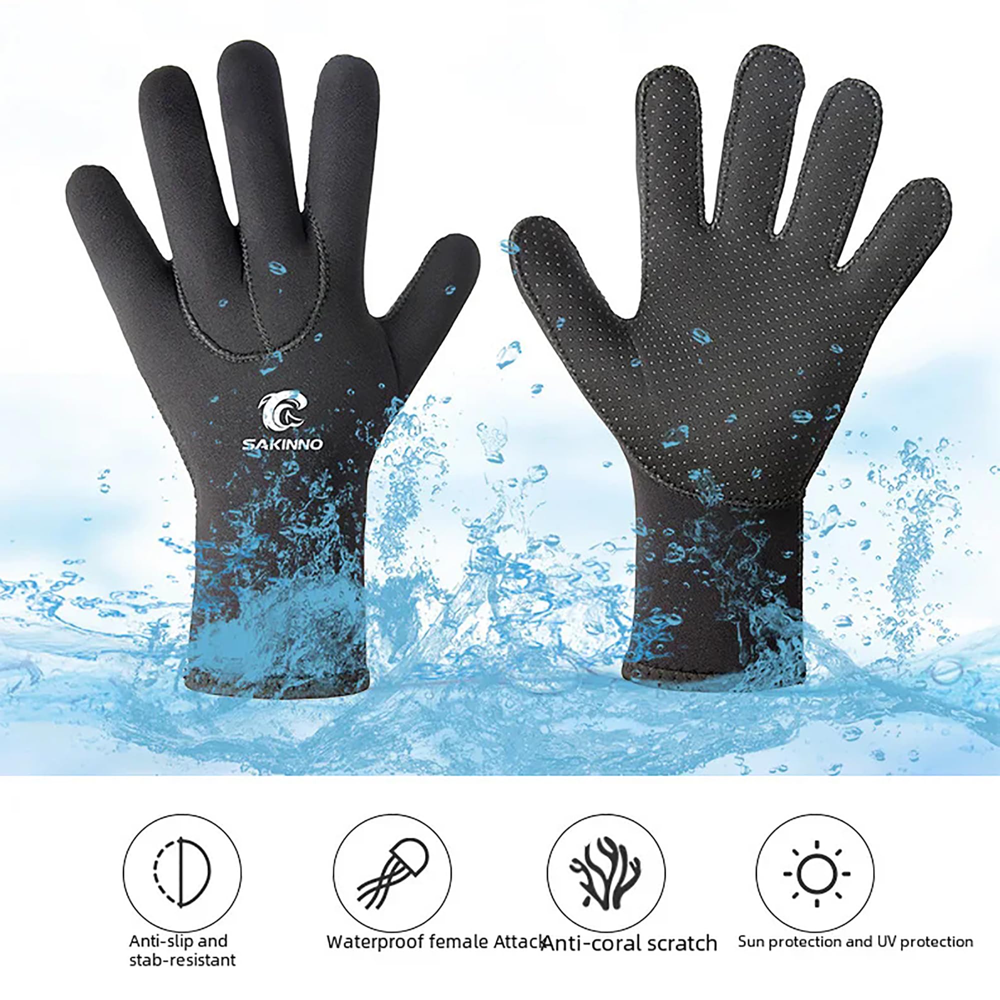clhjinruoliu XL,3MM Warm Diving Gloves Anti-Slip Anti-Cold Anti-Sting Fishing Floating Diving Equipment Winter Swimming Hand Protection