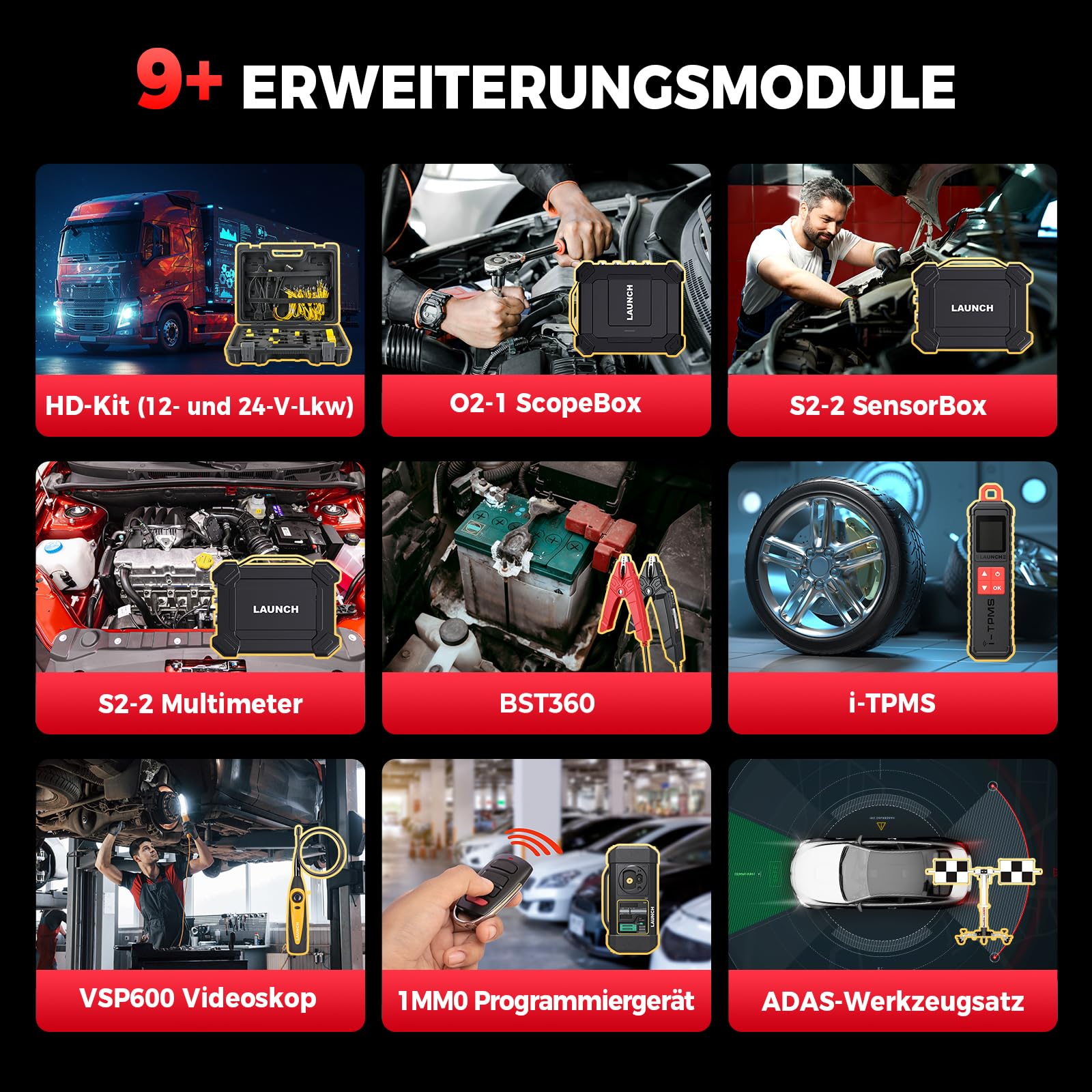 LAUNCH X431 V+ PRO 5.0, OBD2 Diagnosegerät Professionelles ECU Codierung, OE-Level Multibrand Diagnosetablett mit Diagnosegerät Auto mit 55+ Reset Service,2 Jahre Update Besser für Werkstätte